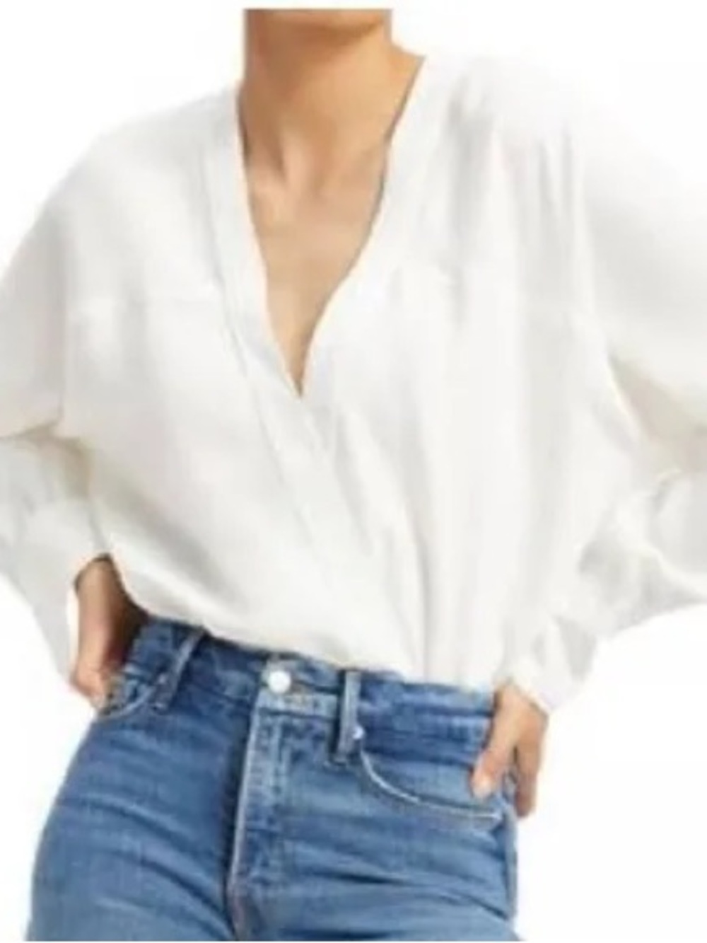 Good American White Wrap Bodysuit